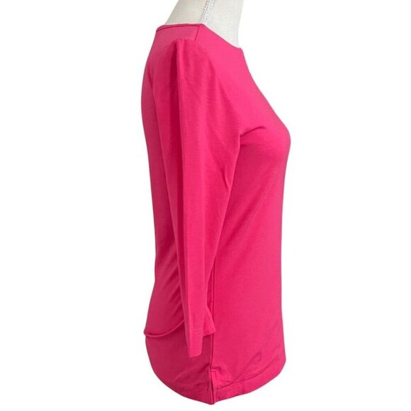 NWT OUI WARM PINK ROUND NECK STRETCHY JERSEY LONG TEE TOP STYLE 79506 - 4 - Picture 2 of 12